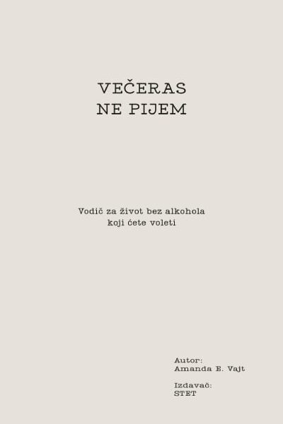 Večeras ne pijem